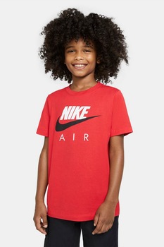 Nike, Tricou cu imprimeu logo Air, Rosu/Alb/Negru, 128-137 CM Nike, Tricou cu imprimeu logo Air, Rosu/Alb/Negru, 128-137 CM