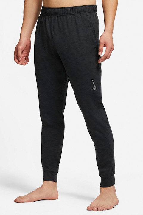 Nike, Pantaloni cu snur interior si Dri-Fit, pentru yoga, Negru