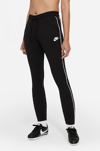 Nike, Спортен панталон Essential с връзка и стеснен крачол, Черен, S
