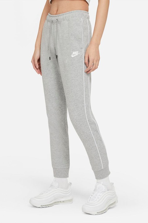 Nike, Спортен панталон Essential с връзка и стеснен крачол, Сив