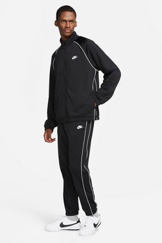 Nike, Trening cu fermoar Sportswear, Negru/Alb