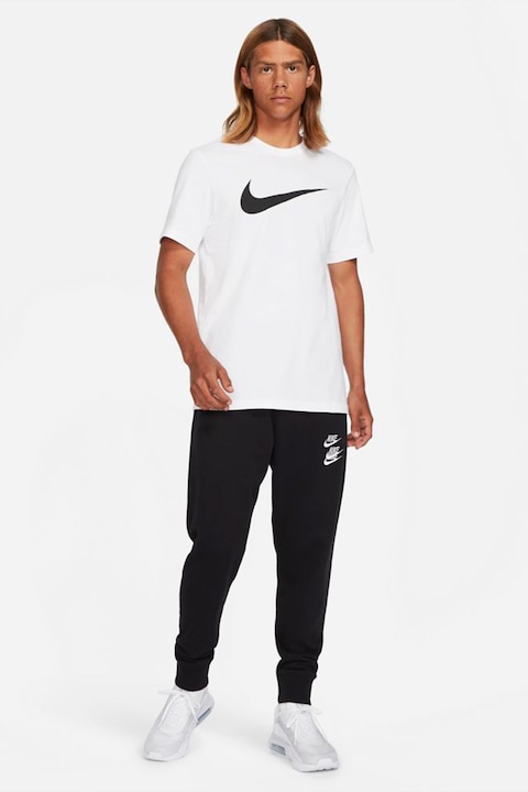 Nike, Тениска Sportswear Icon Swoosh с лога, Бял