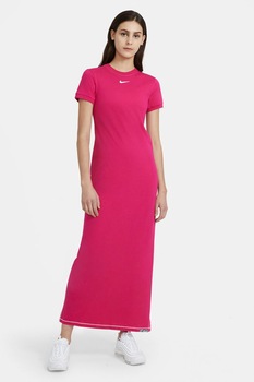Nike, Rochie maxi tip tricou cu slit Clash, Zmeuriu Nike, Rochie maxi tip tricou cu slit Clash, Zmeuriu