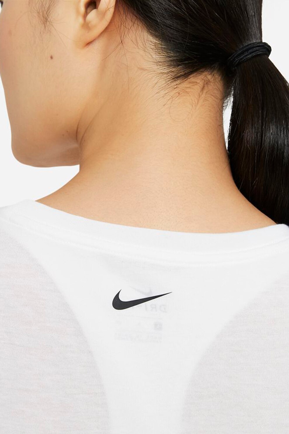 Nike, Tricou crop pentru antrenament Dri Fit, Alb, M