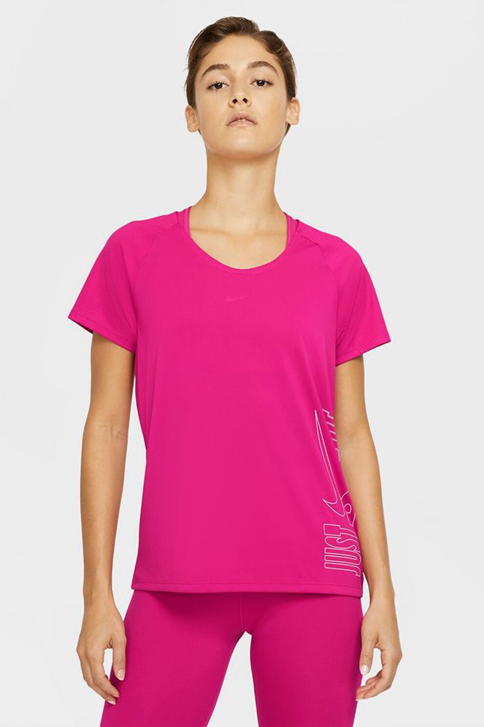 Nike, Tricou cu decupaj pe partea din spate, pentru alergare Icon Clash Miller, Fucsia