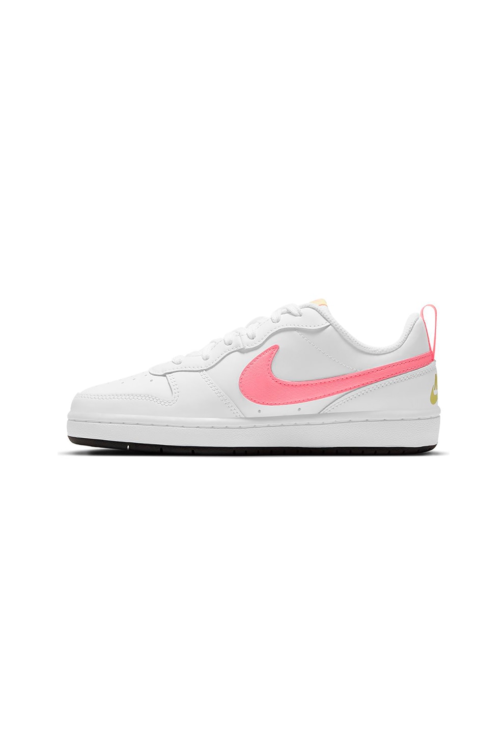 Nike, Pantofi sport cu perforatii Court Borough Low 2, Alb, Roz