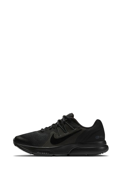 Nike, Pantofi de plasa cu detalii peliculizate, pentru alergare Zoom Span, Negru, 8.5