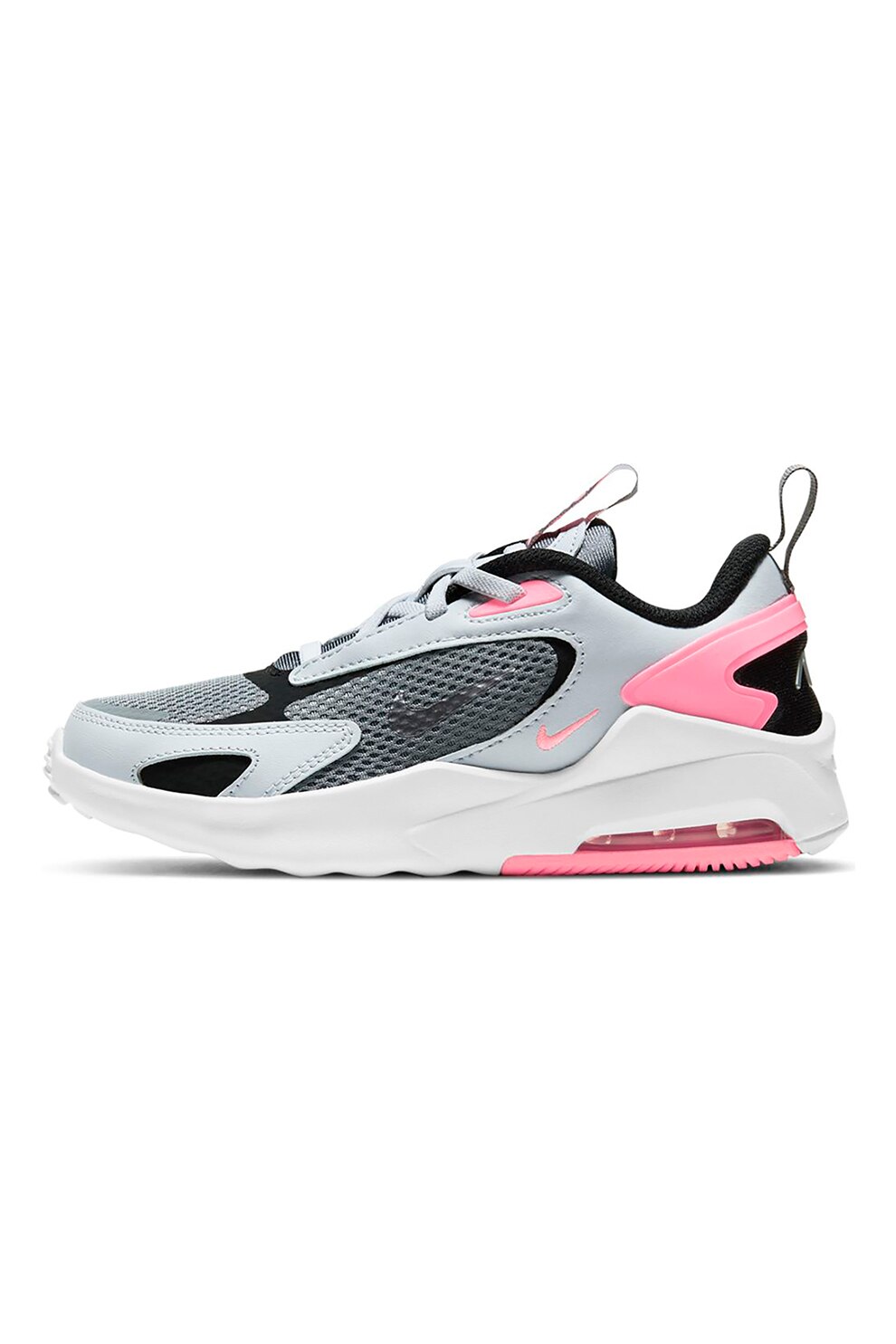 Nike, Pantofi sport cu garnituri de piele Air Max Bolt, Gri/Negru/Roz