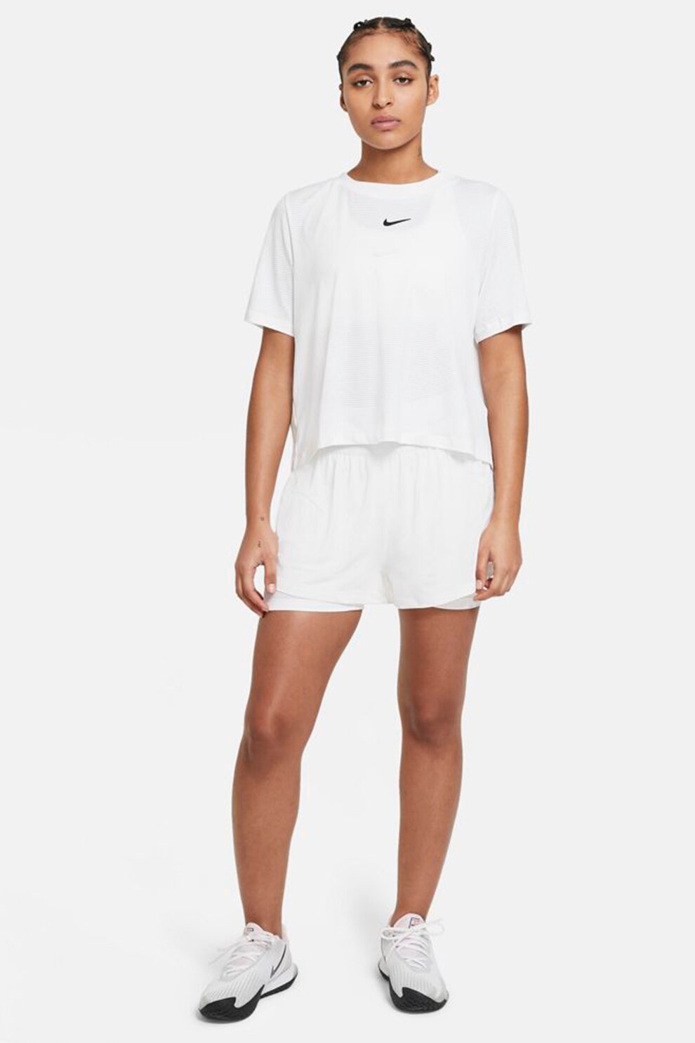 Nike, Tricou lejer Tennis Court Advantage, Alb optic