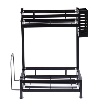 Raft pentru condimente, Quasar & Co., 2 polite, suport depozitare bucatarie, 33.5 x 20.5 x 39 cm, otel inoxidabil, negru Raft pentru condimente, Quasar & Co., 2 polite, suport depozitare bucatarie, 33.5 x 20.5 x 39 cm, otel inoxidabil, negru
