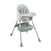 scaun de masa pentru bebelusi 3in1 inaltime ajustabila centura de siguranta in 5 puncte tavita reglabila si detasabila husa usor de curatat picioare antialunecare cos pentru depozitare si bavetica incluse verde imagen 9_0_
0