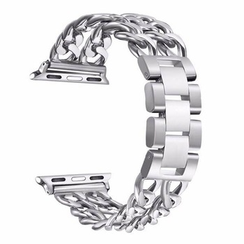 Bratara Apple Watch Denim Chain Argintie 38/40mm Bratara Apple Watch Denim Chain Argintie 38/40mm
