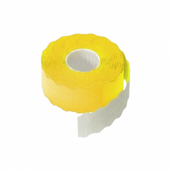 Set 12 Role de 600 Etichete Ondulate Ecada, Galben