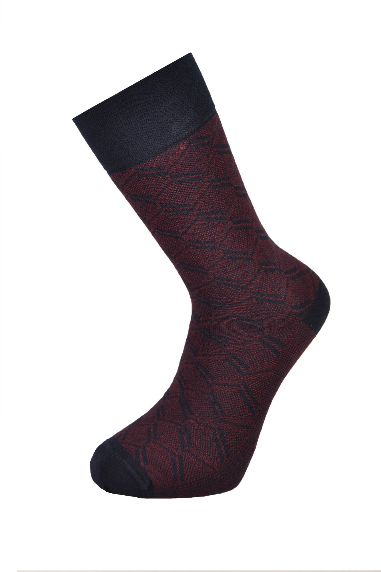 Sosete barbati din fibre de bambus, Newtone, Fara cusatura cu corespun elastan, Albastru marin si bordo, 41-44 EU