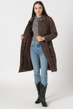 FEDERICA COSTA, Geaca lunga cu aspect matlasat, Maro FEDERICA COSTA, Geaca lunga cu aspect matlasat, Maro