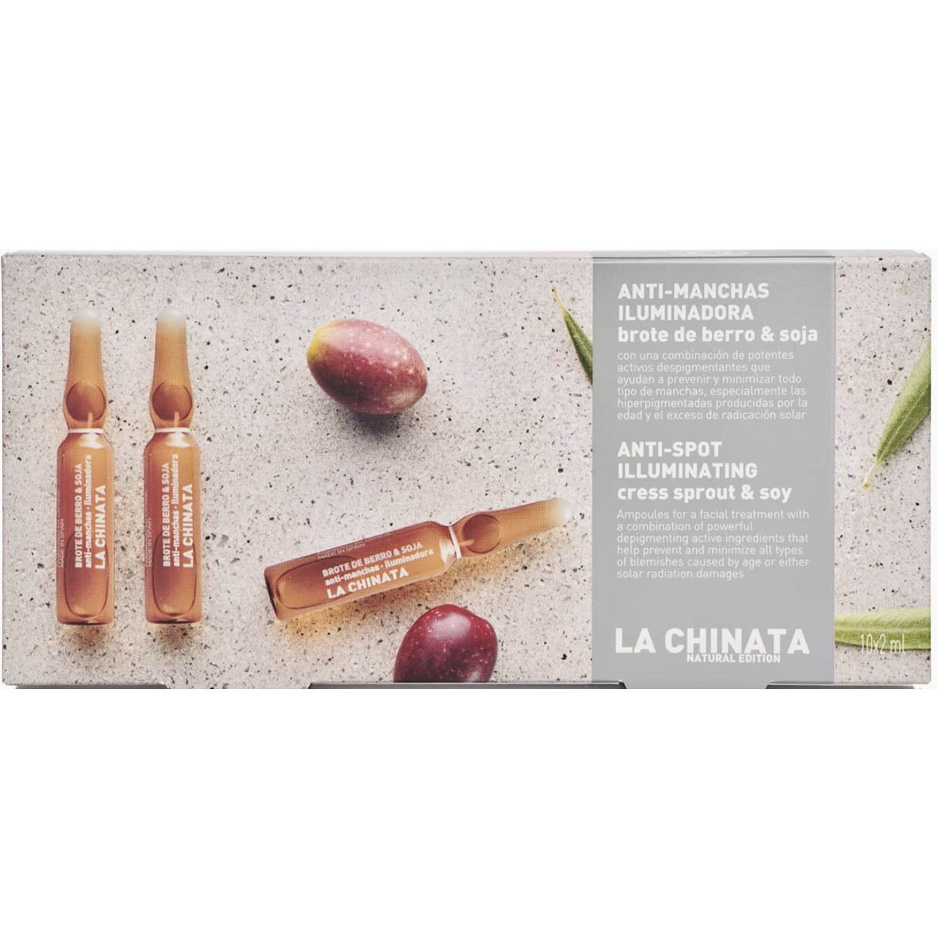 Fiole anti-pete pigmenatare, cu muguri de nasturel, soia si extract de maslin, 10 fiole, 20 ml, La Chinata