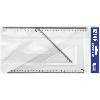 Set Geometrie 3 Buc Rio, Plastic, Transparent, Liniar 30 cm, Echer 17 cm+27 cm Set Geometrie 3 Buc Rio, Plastic, Transparent, Liniar 30 cm, Echer 17 cm+27 cm