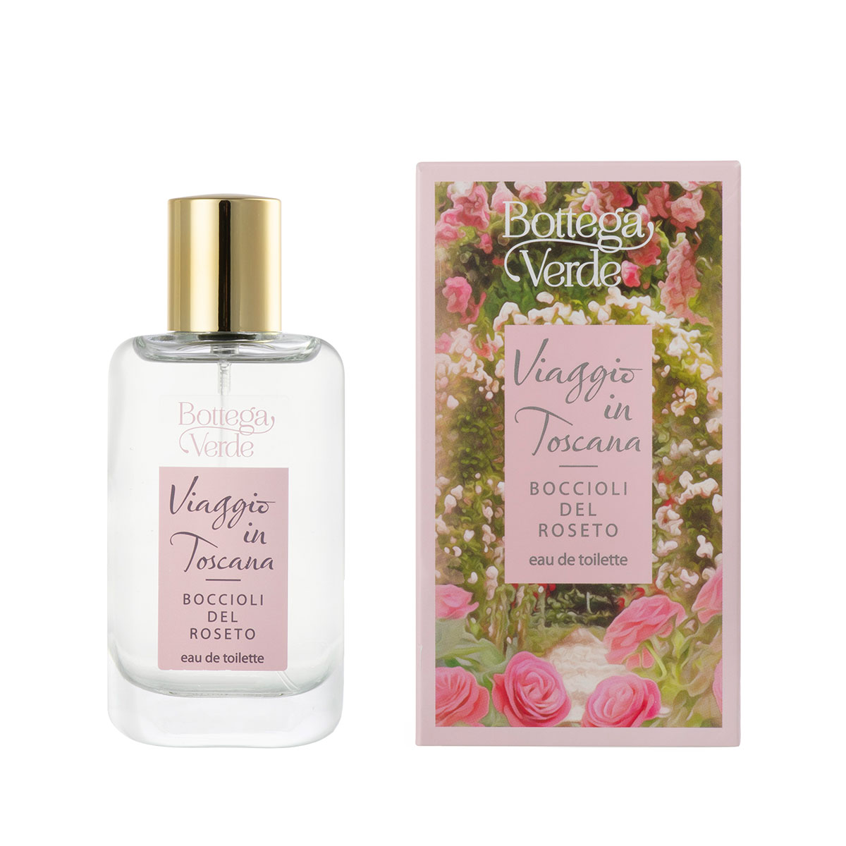 Apa de toaleta cu note de trandafir - Viaggio in Toscana, 50 ML, Bottega Verde