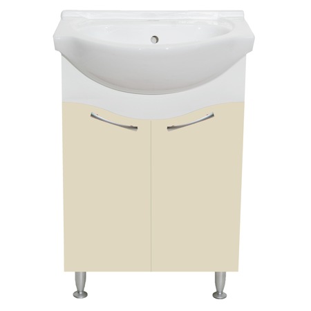 Set baza mobilier baie 55 x 79 x 31cm, cu lavoar ceramic, Bej/Alb - eMAG.ro