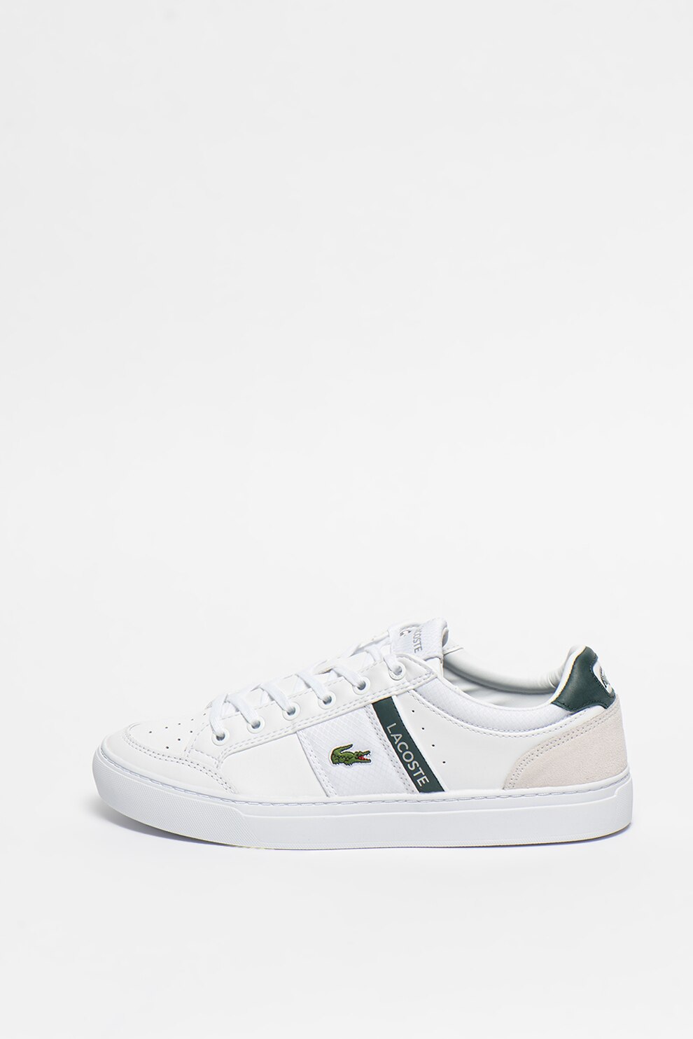 Lacoste, Pantofi sport cu insertii de piele si piele intoarsa