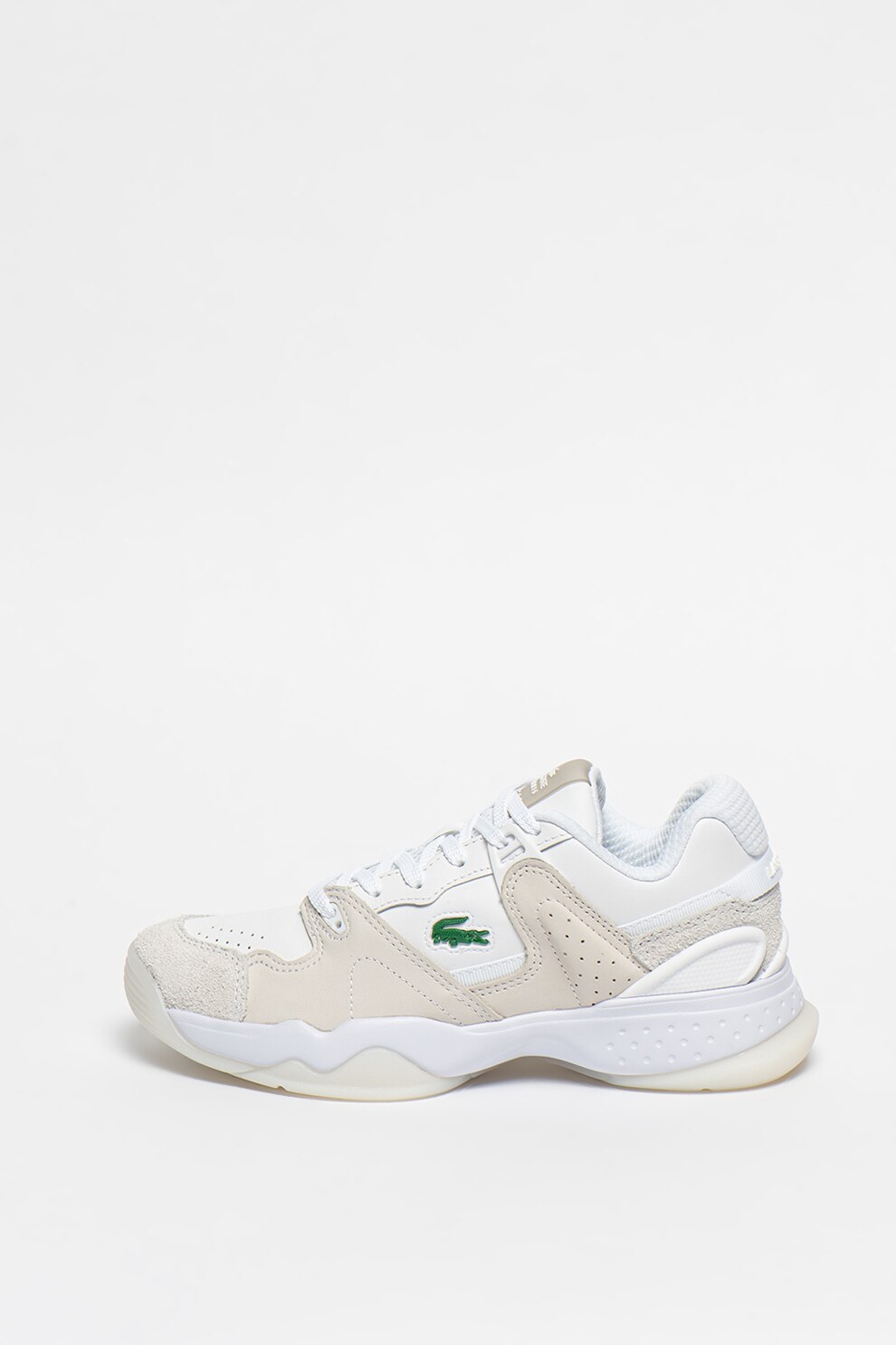 Lacoste, Pantofi sport cu detalii de piele intoarsa si piele T-Point