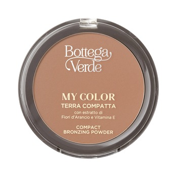 Pudra cu extract de flori de portocal si Vitamina E, bej inchis - My color, 8 G, Bottega Verde Pudra cu extract de flori de portocal si Vitamina E, bej inchis - My color, 8 G, Bottega Verde