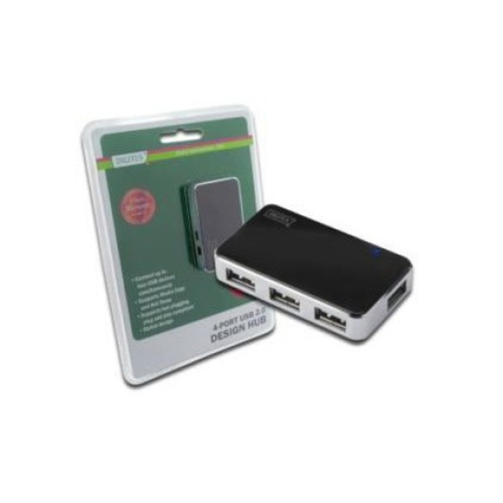 DIGITUS Hub 4-port USB 2.0 HighSpeed, Power Supply, black