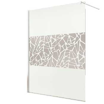 Paravan de dus Walk-in 120x200,sticla securizata de 8mm,decor Chrome Stone -64 Paravan de dus Walk-in 120x200,sticla securizata de 8mm,decor Chrome Stone -64
