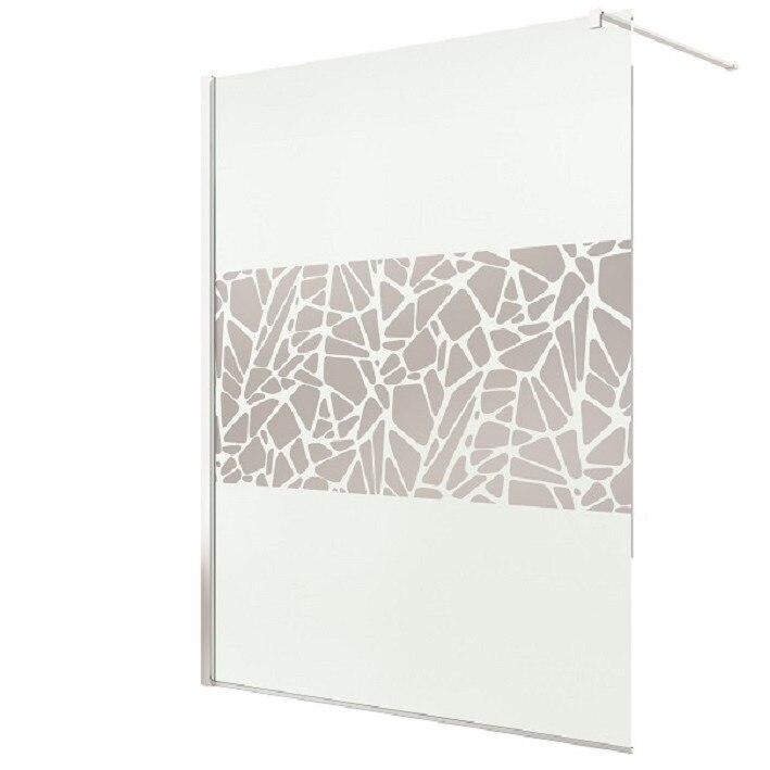 Paravan de dus Walk-in 100x200,sticla securizata de 8mm,decor Chrome Stone -64