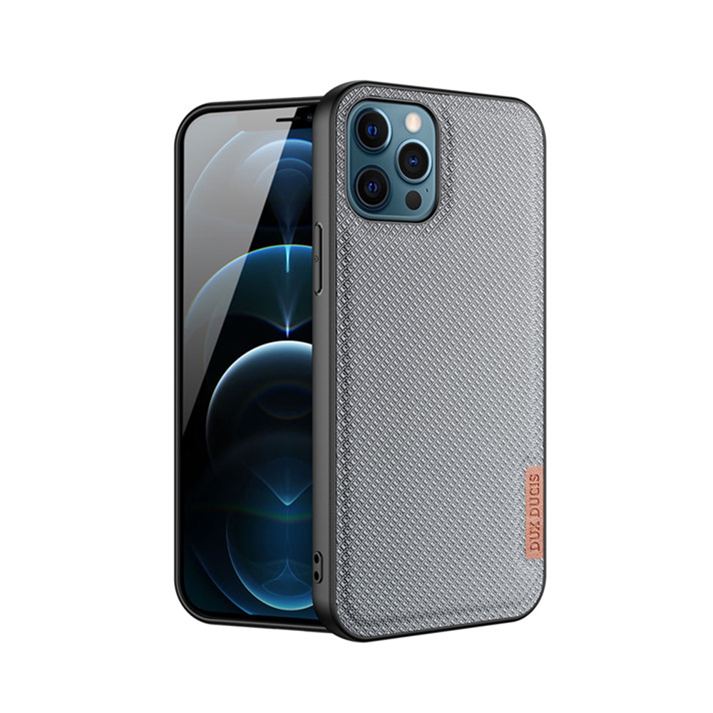 Husa DuxDucis Premium Woven Fabric TPU Frame Protect Slim pentru iPhone 12 / iPhone 12 Pro, Gri