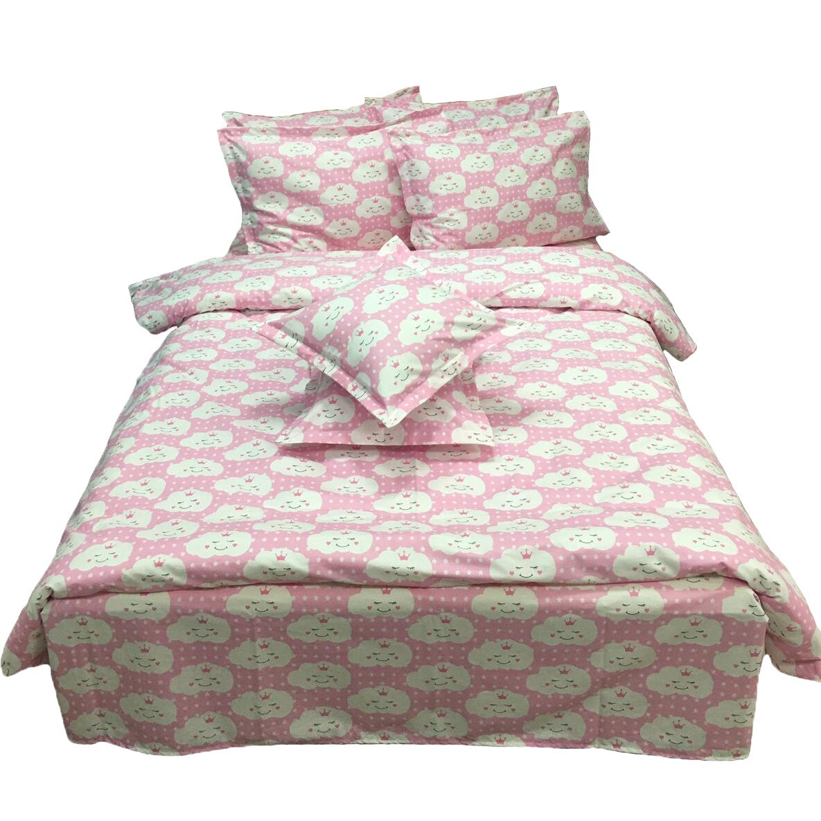 Set lenjerie cu elastic, pentru copii, 8 piese bumbac ranforce, pentru saltea de 1,80m, by Liz Line - L8RE34180