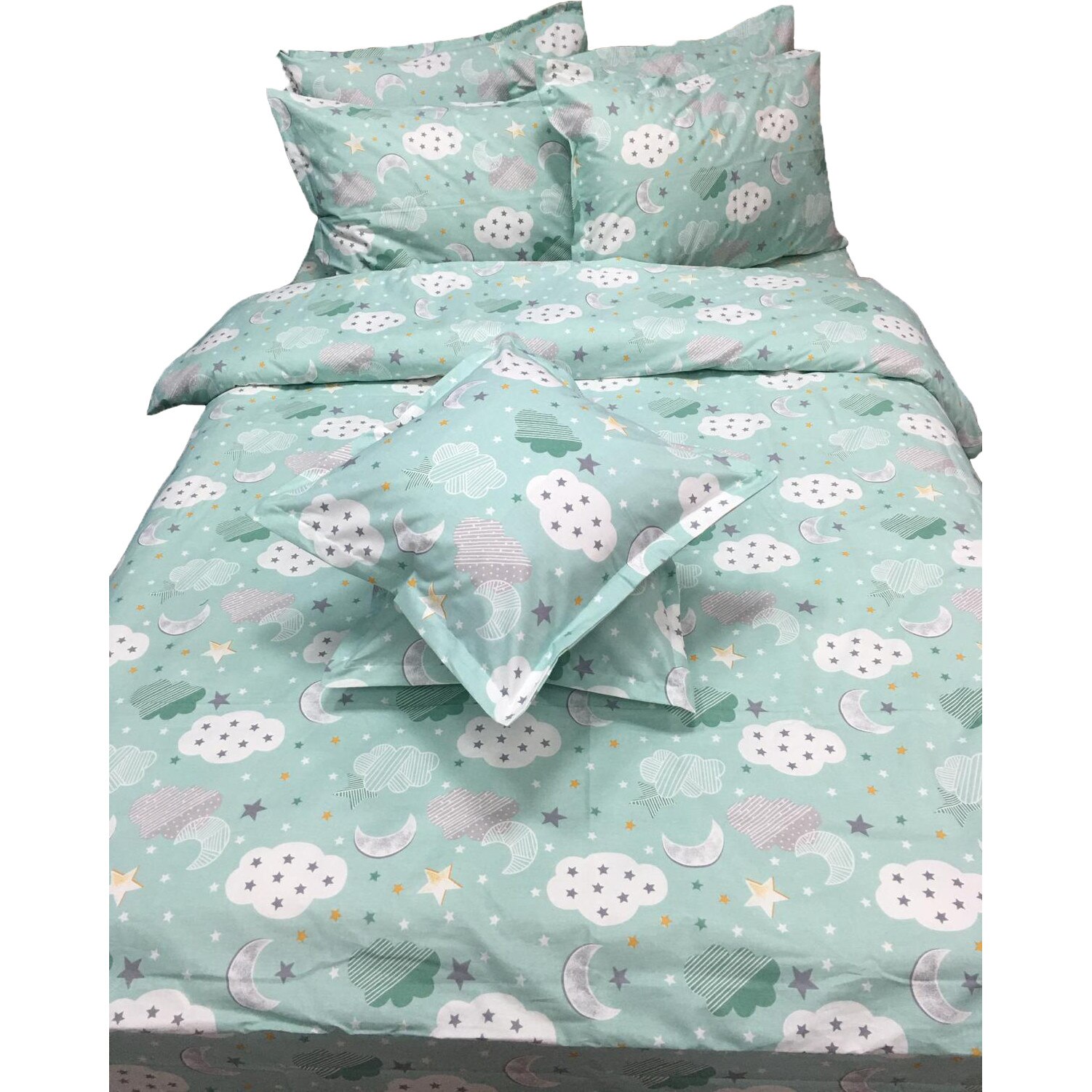 Set lenjerie cu elastic, pentru copii, 8 piese bumbac ranforce, pentru saltea de 1,80m, by Liz Line - L8RE38180