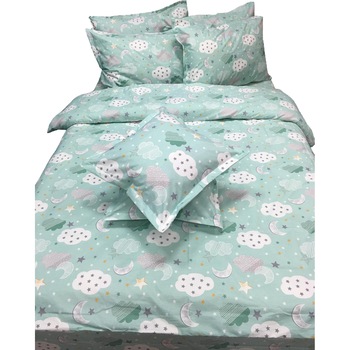 Set lenjerie cu elastic, pentru copii, 8 piese bumbac ranforce, pentru saltea de 1,80m, by Liz Line - L8RE38180 Set lenjerie cu elastic, pentru copii, 8 piese bumbac ranforce, pentru saltea de 1,80m, by Liz Line - L8RE38180