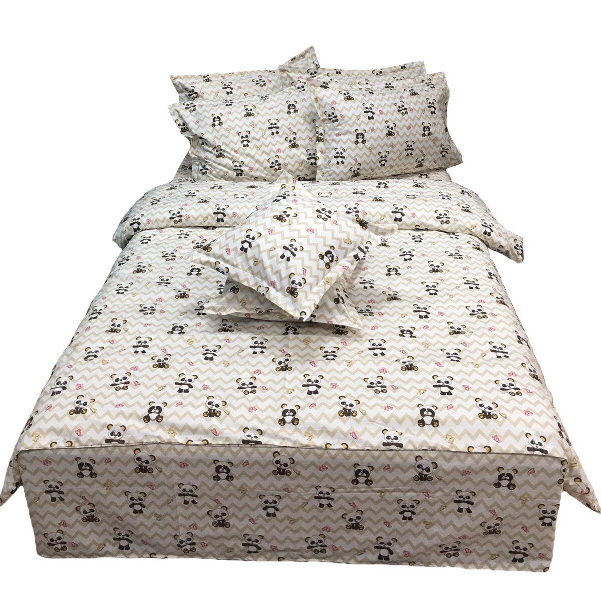 Set lenjerie cu elastic, pentru copii, 8 piese bumbac ranforce, pentru saltea de 1,80m, by Liz Line - L8RE29180