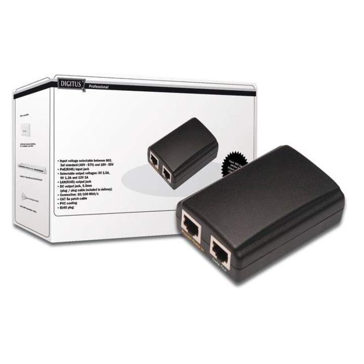 PoE PD сплитер ASSMANN DN-95201, 5/9/12V изход