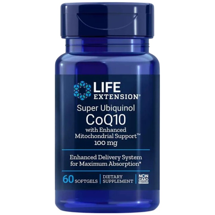Supliment alimentar Life Extension Super Ubiquinol CoQ10 cu Enhanced Mitochondrial Support 100mg, 60 Capsule