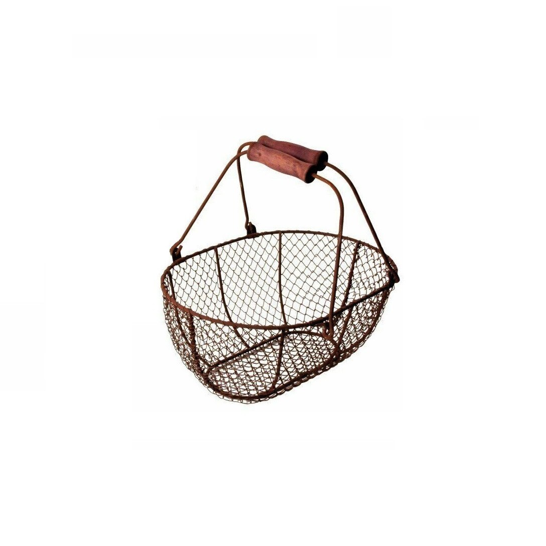 Cos metalic cu manere, maro, 39x26 cm