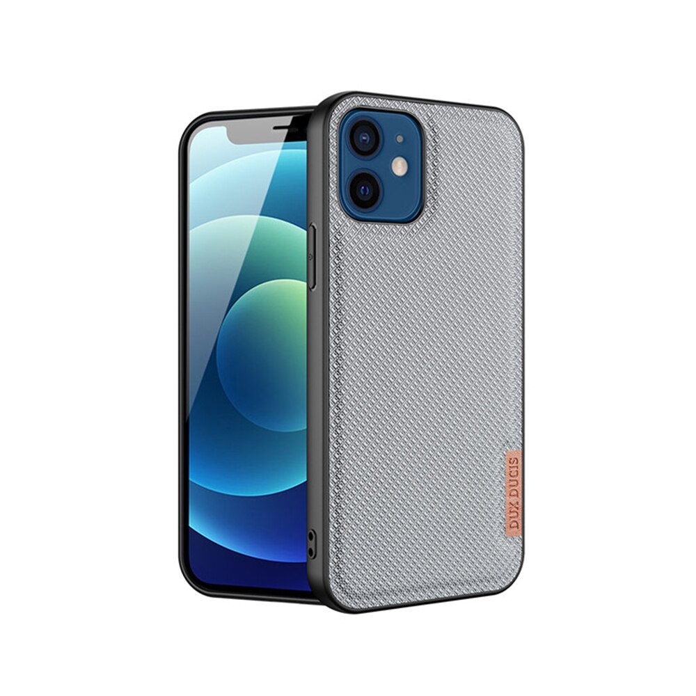 Husa DuxDucis Premium Woven Fabric TPU Frame Protect Slim pentru iPhone 12 Mini, Gri