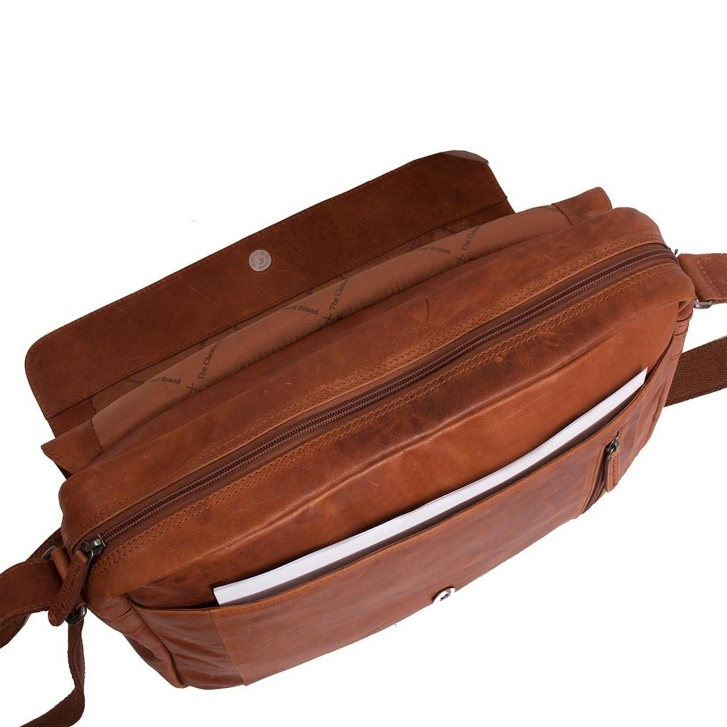 Geanta pentru laptop de 15,4 inch, The Chesterfield Brand din piele naturala maro coniac, Richard