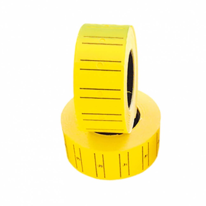 Set 12 Role de 600 Etichete Drepte Ecada, Galben