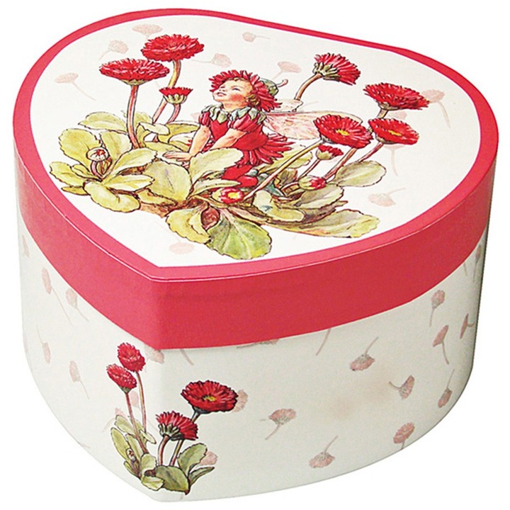 Музикална кутия Trousselier, голямо сърце, Феята на червените маргаритки