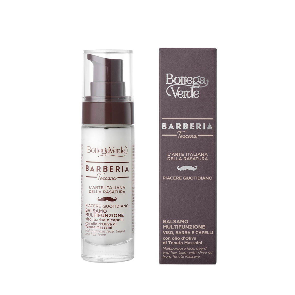 Balsam pentru fata si barba si ulei de masline de la Domeniul Massaini - Barberia Toscana, 30 ML, Bottega Verde