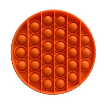 Jucarie Push Pop Bubble Fidget, Pop It, rotund, orange, 12 cm, Urban Trends ® Jucarie Push Pop Bubble Fidget, Pop It, rotund, orange, 12 cm, Urban Trends ®