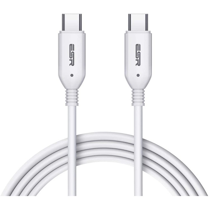 Cablu de incarcare ESR, USB-C to USB-C, PD Cable, 1.2 m, White