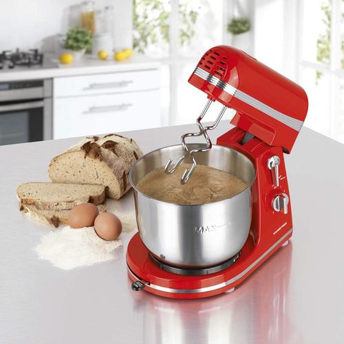 Ovente 3.7 qt. Red Electric Stand Mixer, 300 Watts, with 6 Speed