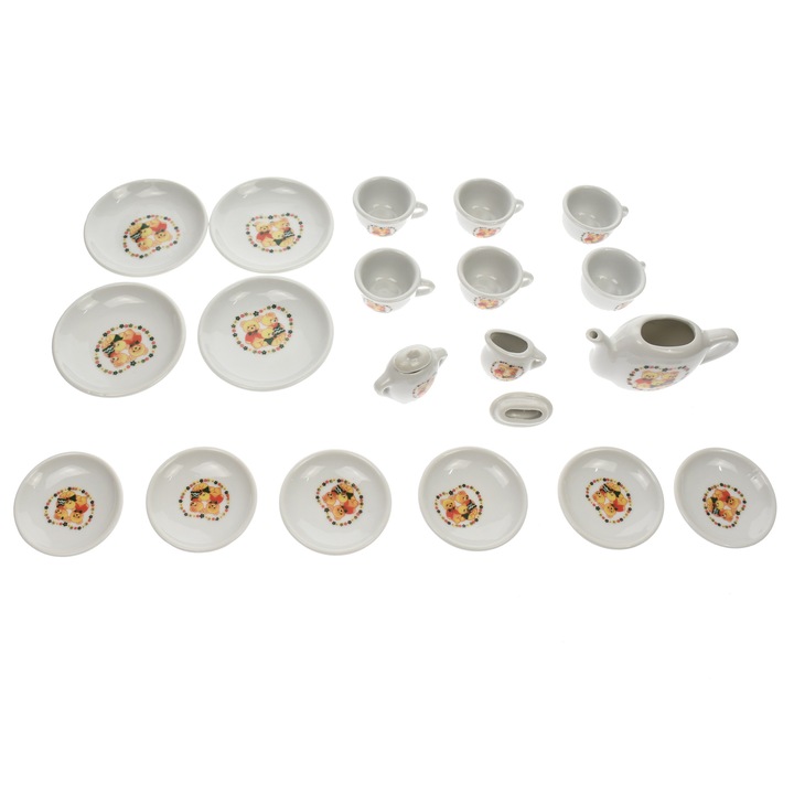 Set ceai portelan, cu modele, 20 de accesorii - 54168