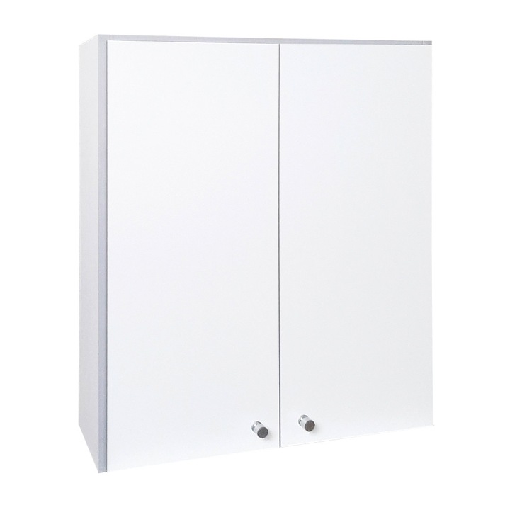 Dulapior suspendat BERRY, cu doua usi, pal alb, 60 x 22 x 70 cm