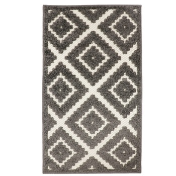 Covor living / dormitor Zenda model geometric bicolor alb/gri 60 x 110 cm Covor living / dormitor Zenda model geometric bicolor alb/gri 60 x 110 cm