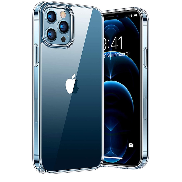 Joyshell iPhone 12/12 Pro (6,1 hüvelykes) kompatibilis telefontok, utravékony, szilikon, átlátszó