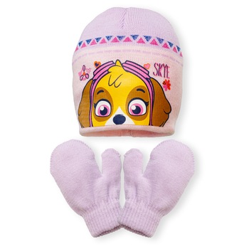 Set caciula paw patrol, Roz/Mov Set caciula paw patrol, Roz/Mov